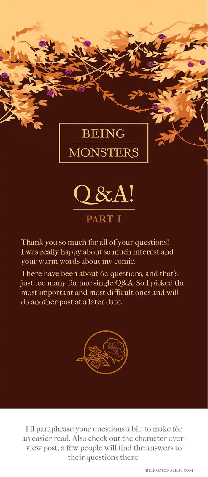 Being Monsters Q&A Part 1